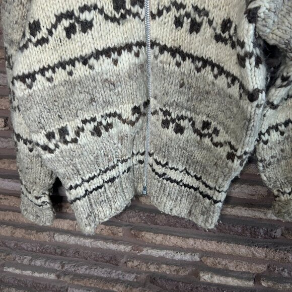 Vintage Authentic Cowichan Unisex Full Zip Cardigan Sweater - Picture 3 of 6
